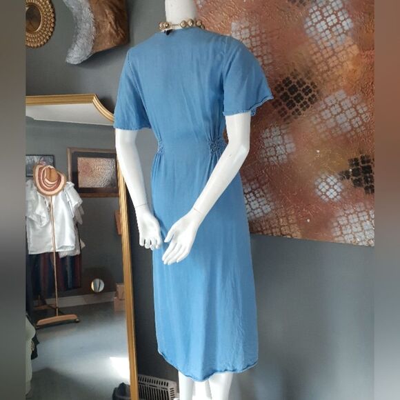 Zara Denim Voluminous Button Down Midi Dress - Picture 12 of 13